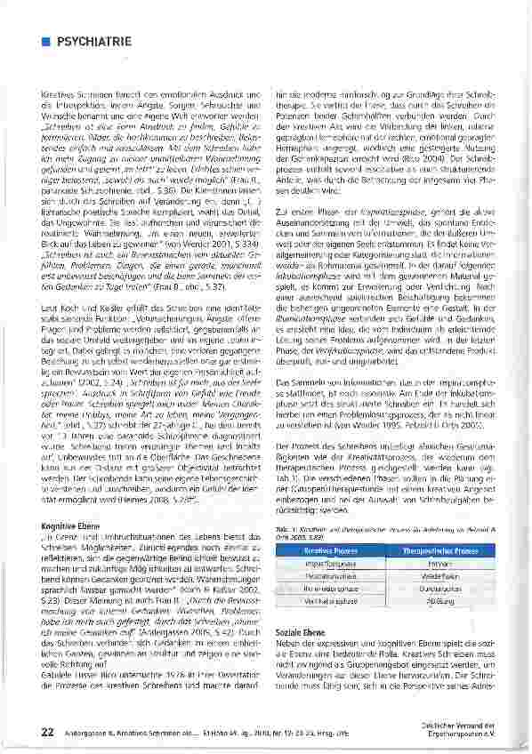 Vorschauseite 3: Kreatives Schreiben als ergotherapeutisches Medium im Arbeitsfeld Psychiatrie