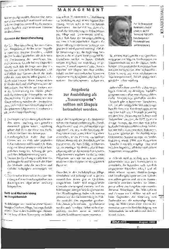 Vorschauseite 2: Was leistet die Hospitzforschung?