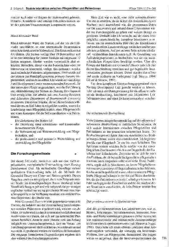 Vorschauseite 3: Soziale Interaktion zwischen Pflegekräften und PatientInnen im Organisationsverlauf einer Nursing Development Unit