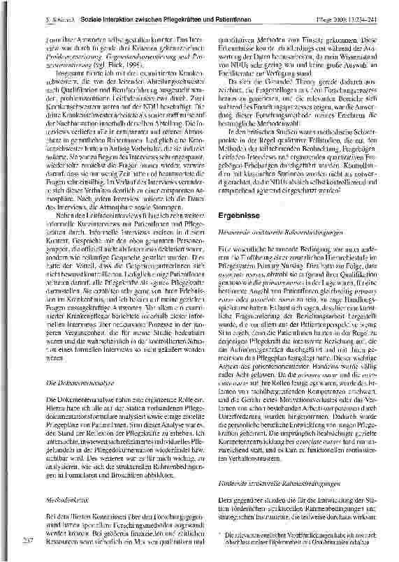 Vorschauseite 4: Soziale Interaktion zwischen Pflegekräften und PatientInnen im Organisationsverlauf einer Nursing Development Unit