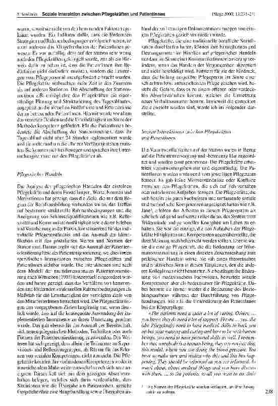 Vorschauseite 5: Soziale Interaktion zwischen Pflegekräften und PatientInnen im Organisationsverlauf einer Nursing Development Unit