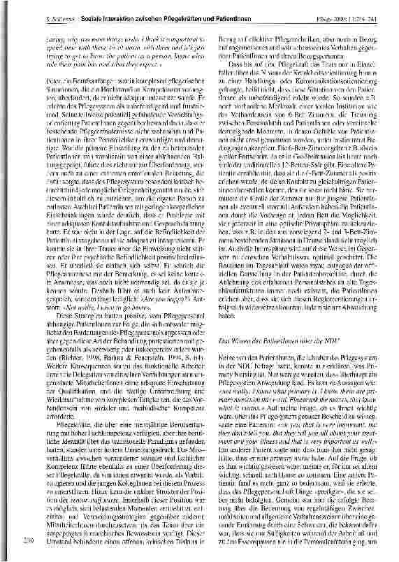 Vorschauseite 6: Soziale Interaktion zwischen Pflegekräften und PatientInnen im Organisationsverlauf einer Nursing Development Unit