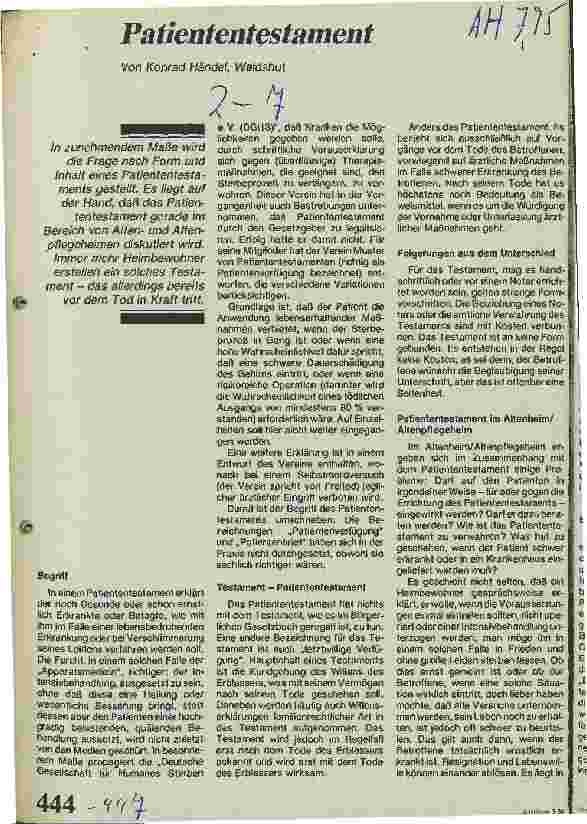 Vorschauseite 1: Patiententestament