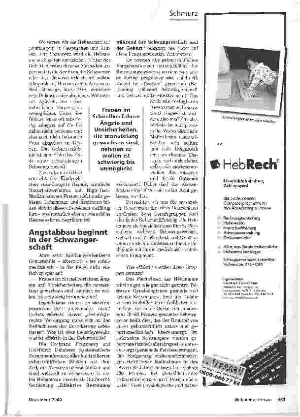 Vorschauseite 2: SCHMERZPROPHYLAXEEFFEKTIVE HEBAMMENBETREUUNG WÄHREND SCHWANGERSCHAFT UND GEBURT
