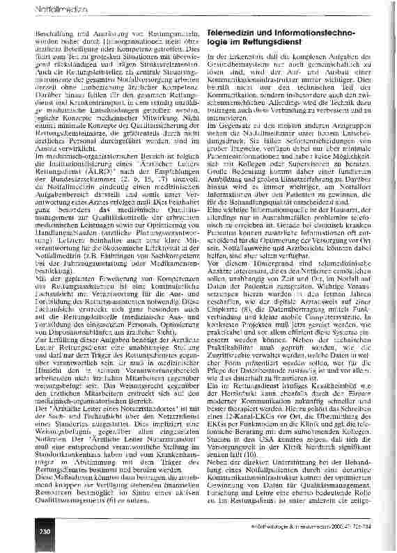 Vorschauseite 4: Medizinische Kompetenz im Rettungsdienst - brauchen wir neue Strukturen?