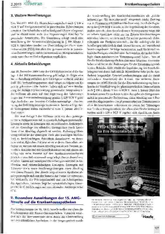 Vorschauseite 3: Auswirkungen der 15. AMG-Novelle im Bereich der Fertigarzneimittel in parenteralen Zubereitungen