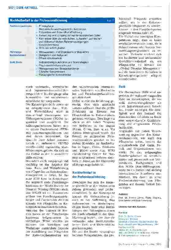 Vorschauseite 3: Welche Aufgaben haben Pflegende in der Katastrophenhilfe?
