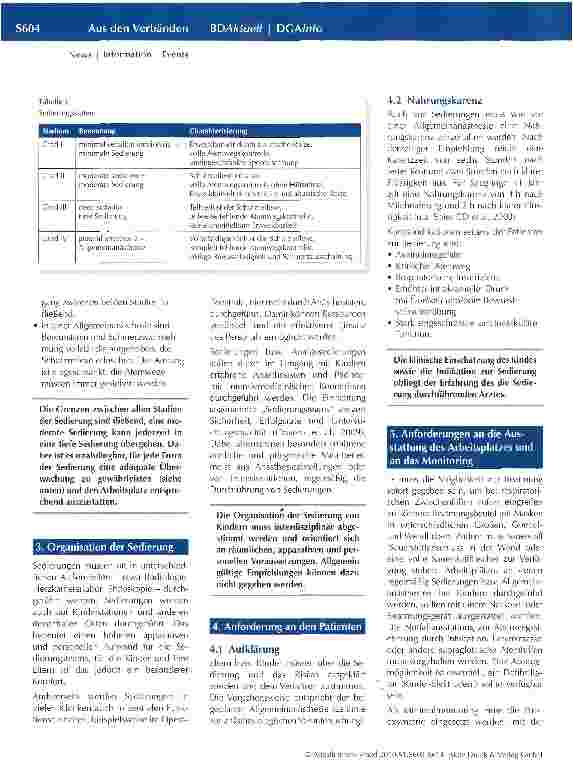 Vorschauseite 2: Analgosedierung für diagnostische und therapeutische Maßnahmen im Kindesalter*/**