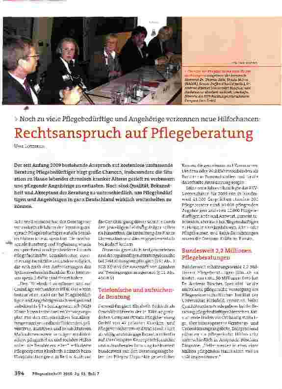 Vorschauseite 1: Rechtsanspruch auf Pflegeberatung
