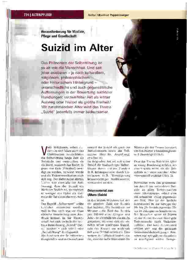 Vorschauseite 1: Suizid im Alter