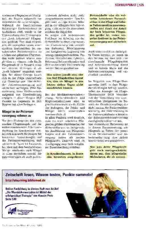 Vorschauseite 6: Der Pflegemangel im Krankenhaus wird chronisch