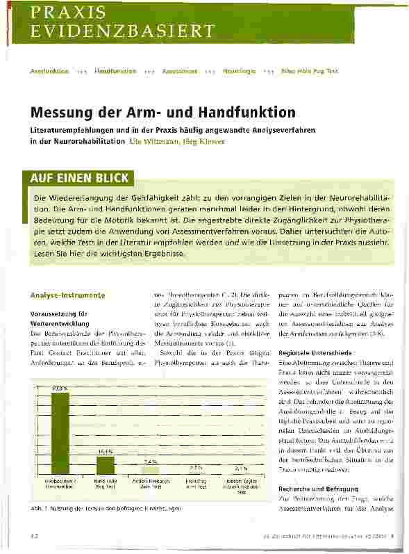 Vorschauseite 1: Messung der Armund Handfunktion