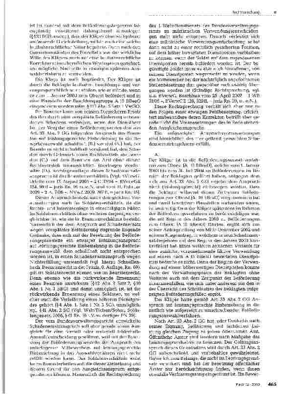 Vorschauseite 3: Schadensersatzanspruch aufgrund verspäteter Beförderung eines freigestellten Personalratsmitgliedes