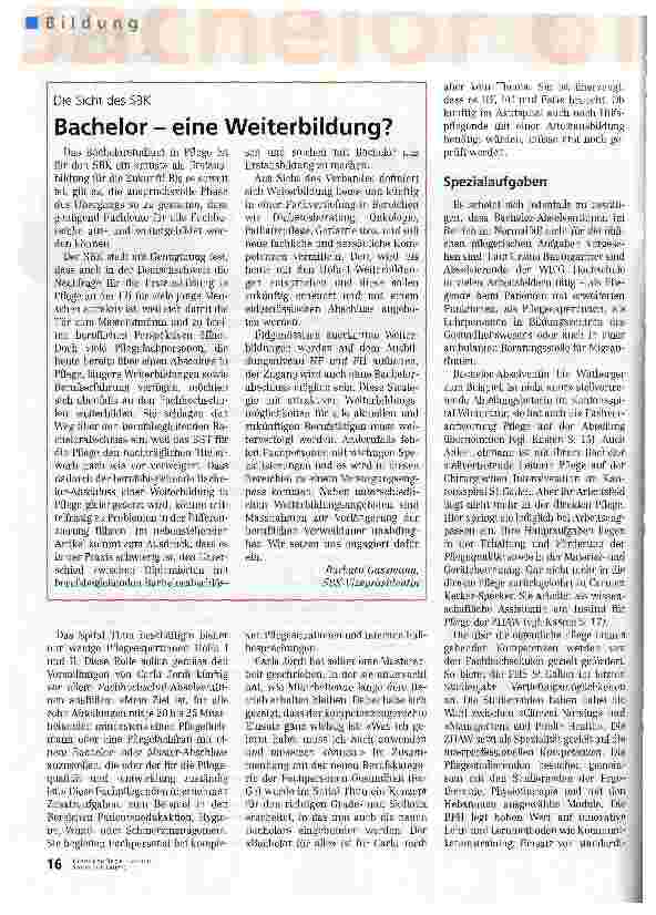 Vorschauseite 5: Bachelor als Plus für die Pflegepraxis