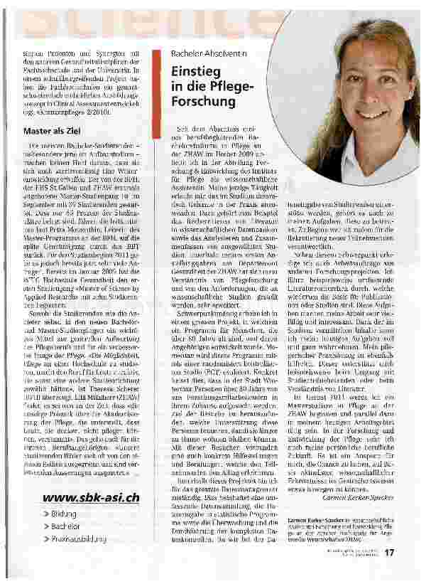 Vorschauseite 6: Bachelor als Plus für die Pflegepraxis
