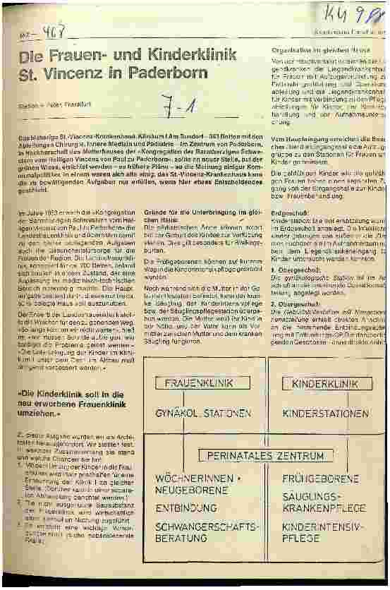 Vorschauseite 1: Die Frauenund Kinderklinik St. Vincenz in Paderborn