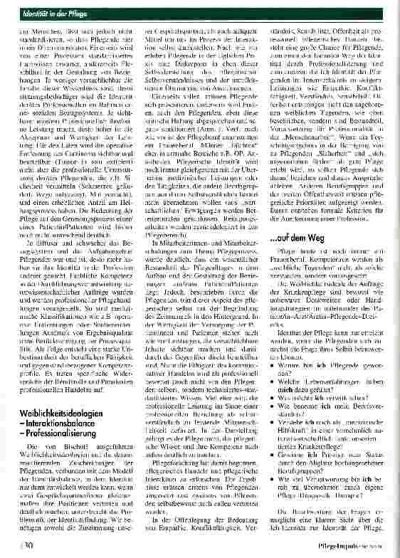 Vorschauseite 3: Pflege - auf dem Weg zu ihrer Identität