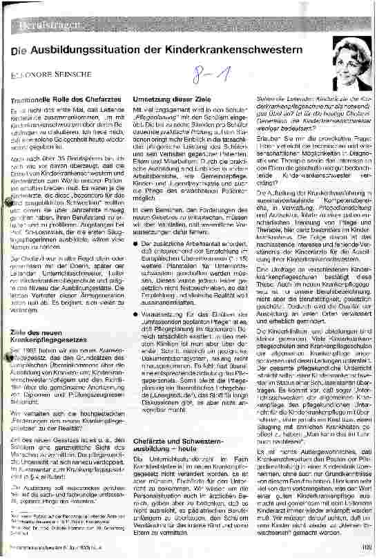 Vorschauseite 1: Die Ausbildungssituation der Kinderkrankenschwestern