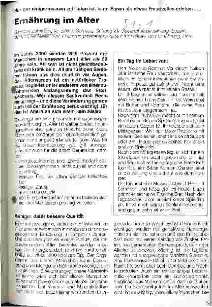 Vorschauseite 1: Ernährung im Alter