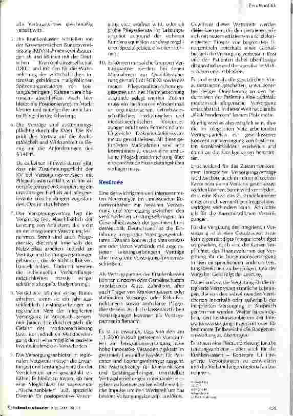 Vorschauseite 3: Gesundheitsreformgesetz 2000 Die Bedeutung der integrierten Versorgung nach §§ 140a-h SGB V