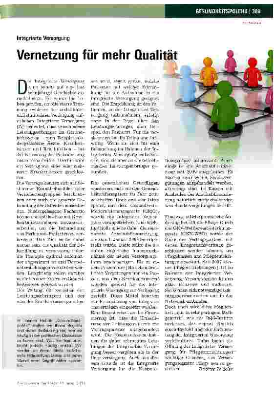 Vorschauseite 1: Vernetzung für mehr Qualität