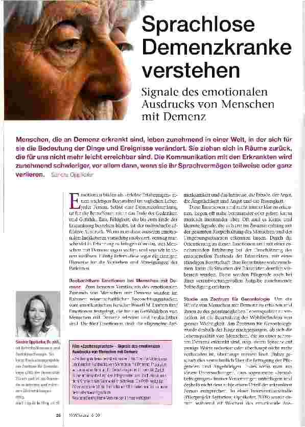 Vorschauseite 1: Sprachlose Demenzkranke verstehen