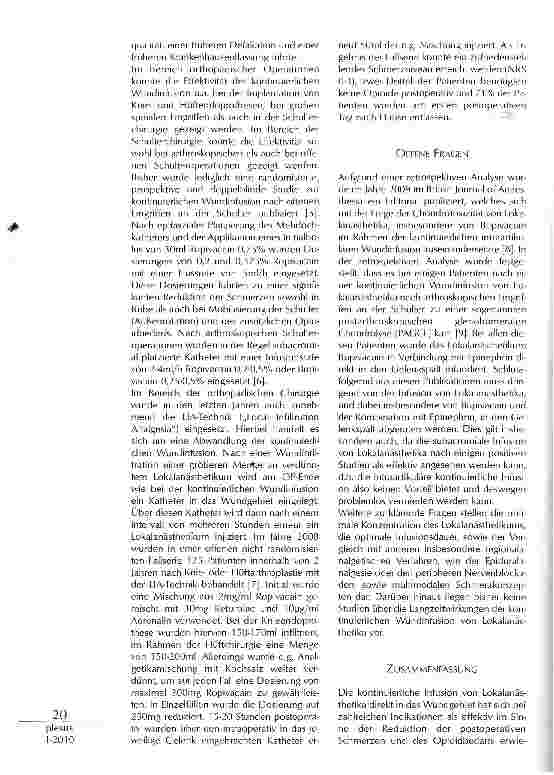 Vorschauseite 2: WUNDINFUSION IN DER POSTOPERATIVEN SCHMERZTHERAPIE: EIN NEUER WEG?
