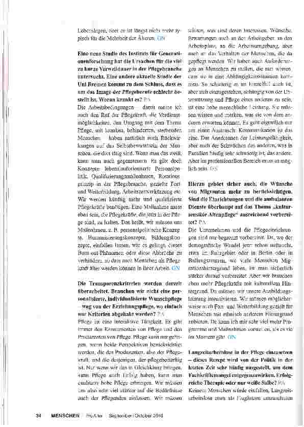 Vorschauseite 3: Pflegekräfte brauchen viel mehr Respekt und Anerkennung!