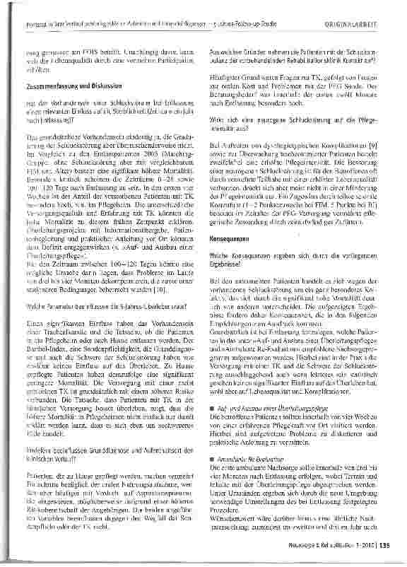 Vorschauseite 5: Poststationärer Verlauf schluckgestörter Patienten mit Hirnschädigungen -5-Jahres-Follow-up-Studie