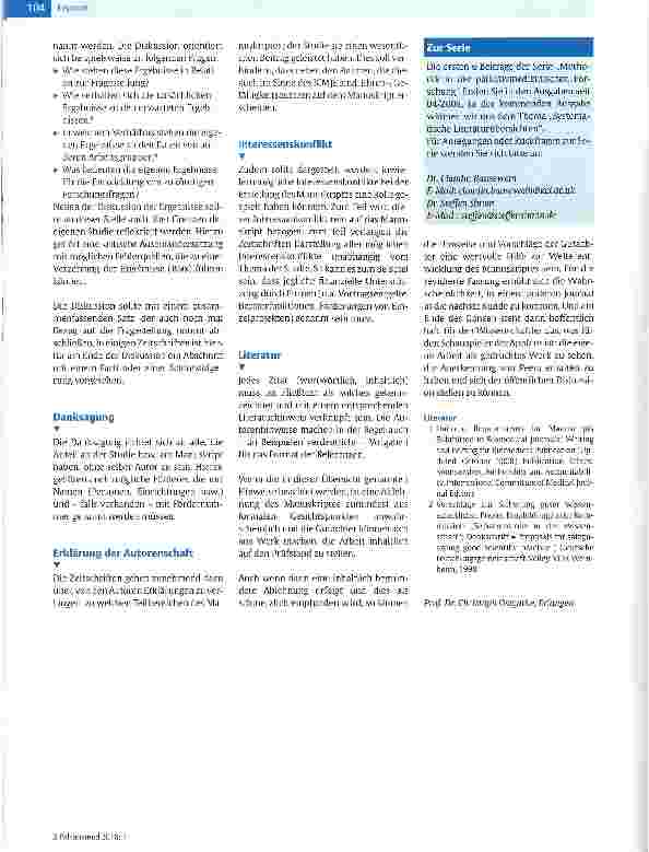 Vorschauseite 3: Was soll ein wissenschaftlicher Artikel in einer Peer-Review-Zeitschrift beinhalten? -Aufbau und Inhalte