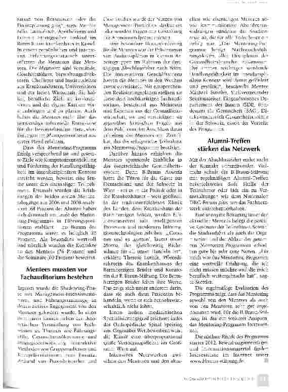 Vorschauseite 2: B. Braun-Stiftung schließt 3. Mentoring-Programm erfolgreich ab