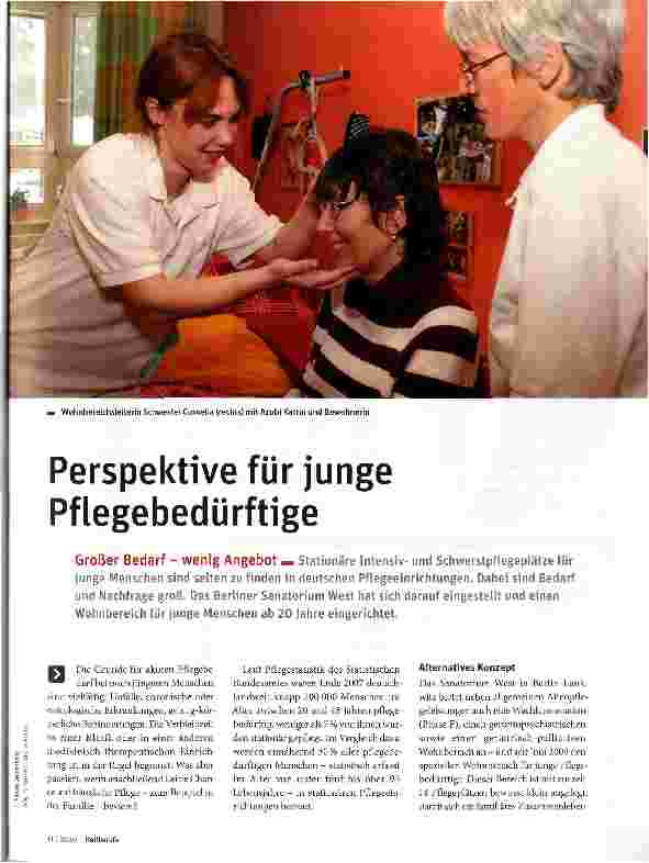 Vorschauseite 1: Perspektive für junge Pflegebedürftige