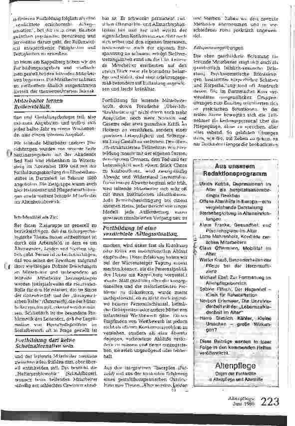 Vorschauseite 2: Fortbildung als ganzheitliche Bewußtseinsbildung (I)