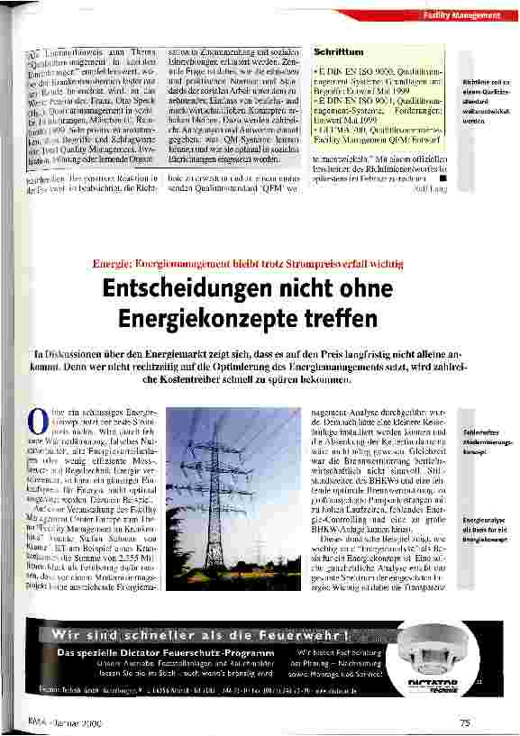 Vorschauseite 4: Qualitätsorientiertes Facility Management Qualitätsmanagement: QFM nach Richtlinie GEFMA 700