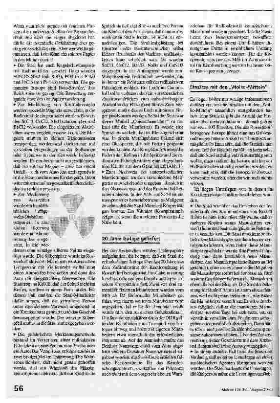 Vorschauseite 4: Strahlende Stasi Stasi benutzte Radioaktivität, um Menschen zu beschatten
