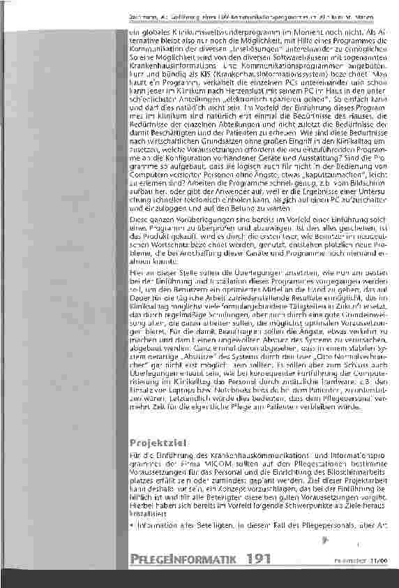 Vorschauseite 3: Einführung eines EDV-Kommunikationsprogrammes im Klinikum St. Marien Amberg