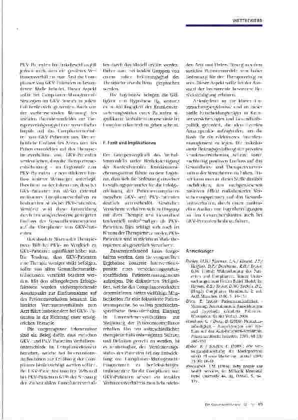 Vorschauseite 4: Führen risikobasierte Versicherungstarife zu unterschiedlichem Gesundheitsverhalten zwischen PKVund GKV-Patienten?