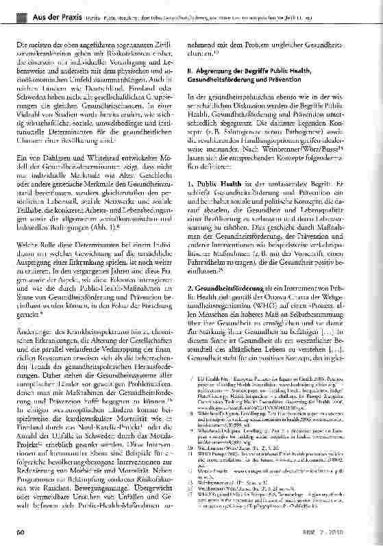 Vorschauseite 2: Public Health mit dem Fokus Gesundheitsförderung und Prävention im europäischen Vergleich (I.Teil)