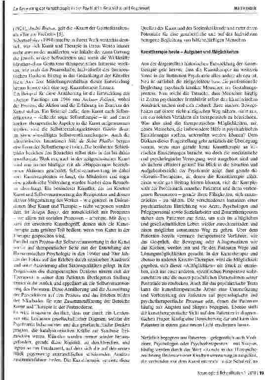 Vorschauseite 5: Zur Bedeutung der Kunsttherapie in der Psychiatrie: Geschichte und Gegenwart