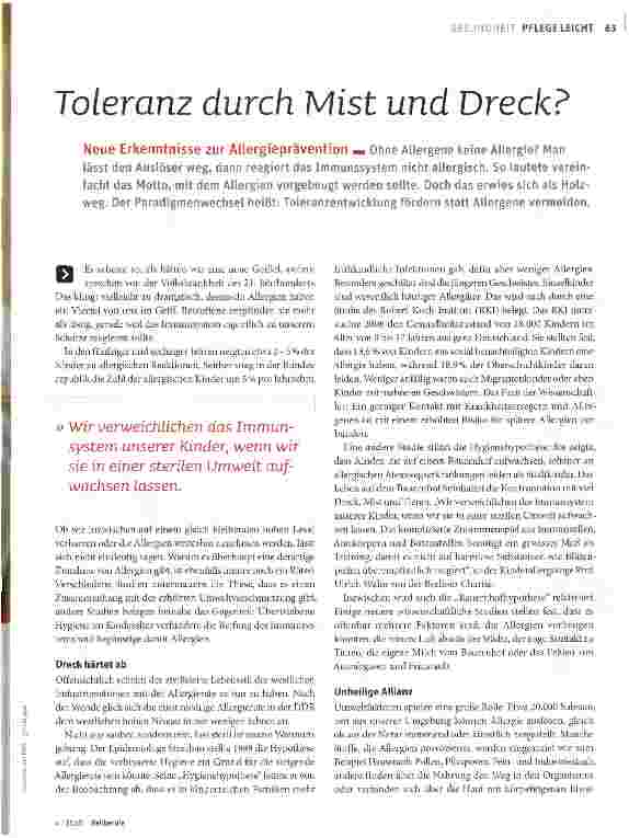 Vorschauseite 2: Toleranz durch Mist und Dreck?