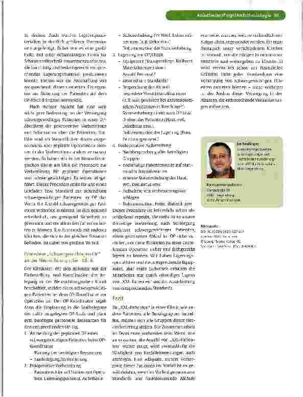 Vorschauseite 3: Schwergewichte lagern zur OP alles andere als Routine!