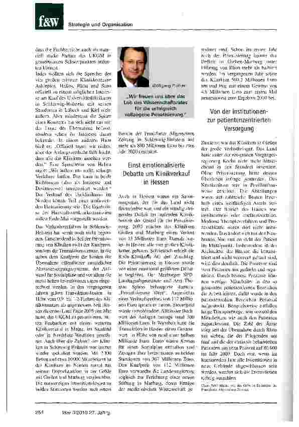 Vorschauseite 4: Wissensrat lobt Klinikprivatisierung