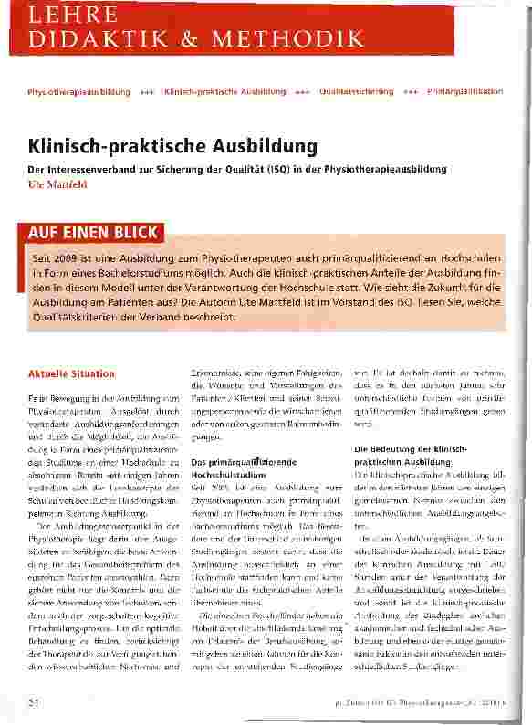Vorschauseite 1: Klinisch-praktische Ausbildung