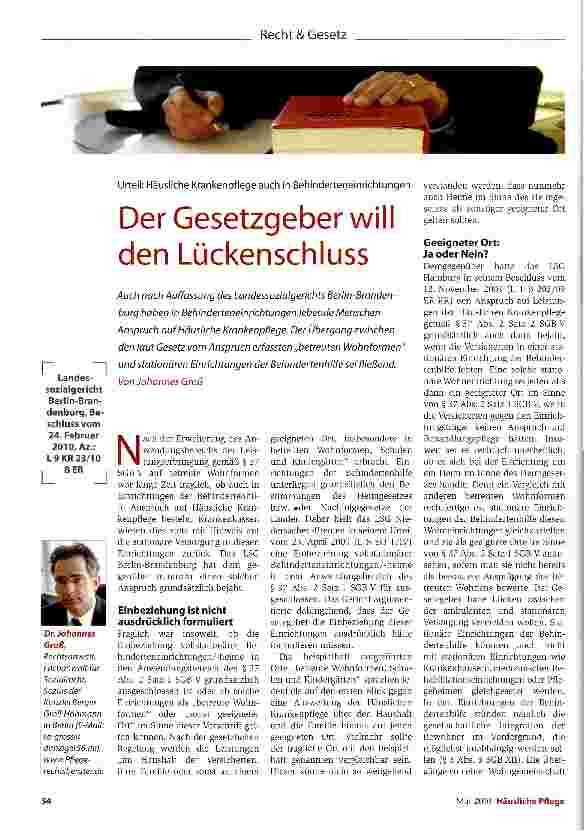 Vorschauseite 1: Der Gesetzgeber will den Lückenschluss