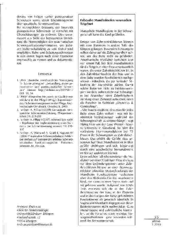 Vorschauseite 3: SCHMERZERFASSUNG BEI INTENSIVPATIENTEN