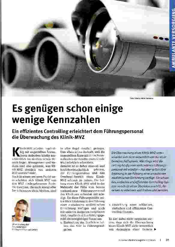 Vorschauseite 1: Es genügen schon einige wenige Kennzahlen
