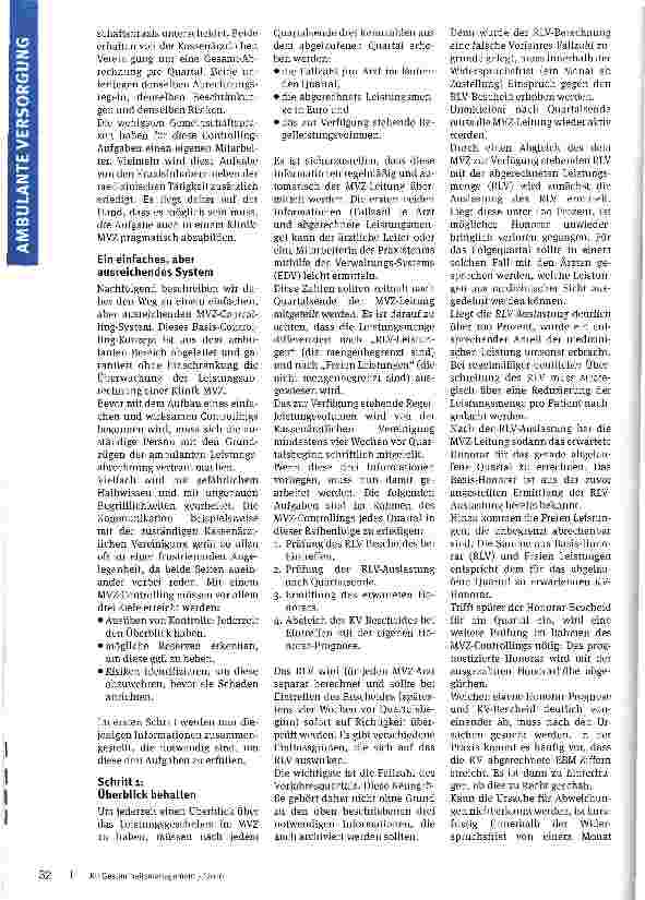 Vorschauseite 2: Es genügen schon einige wenige Kennzahlen