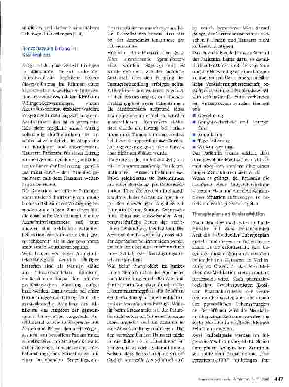 Vorschauseite 5: Klinisch-pharmazeutische Betreuung des Benzodiazepin-Entzugs