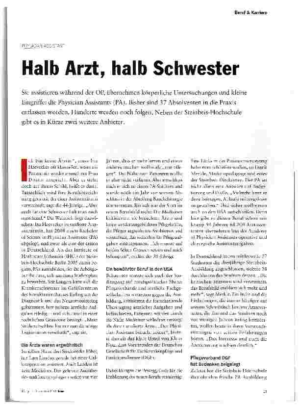 Vorschauseite 1: Halb Arzt, halb Schwester