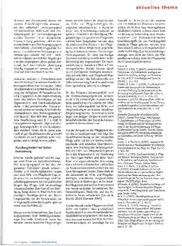 Vorschauseite 2: Was ist gute Pflegequalität? -Nachhaltigkeit und häusliche Pflege
